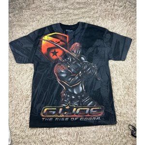 Vintage Gi Joe Cobra The Rise of Cobra All Graphic Mens Black Tshirt Sz XL